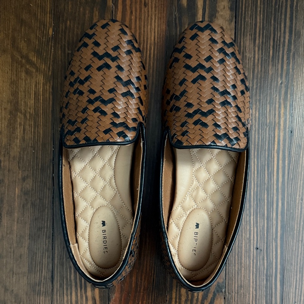 Birdies Women's Woven Black and Brown Flats